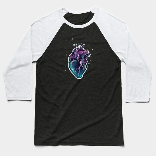 Glossy Heart Baseball T-Shirt by Ria_Mizuko